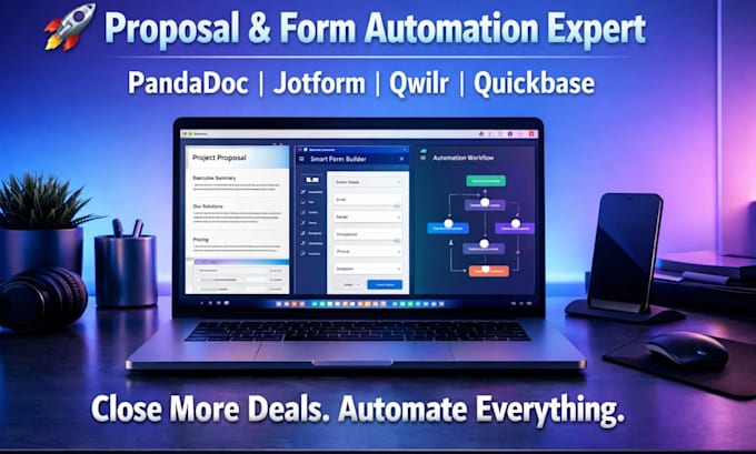 setup pandadoc,jotform,proposal,qwilr and quick base template