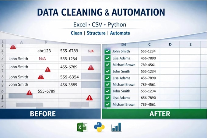 clean, organize and automate your excel or CSV data