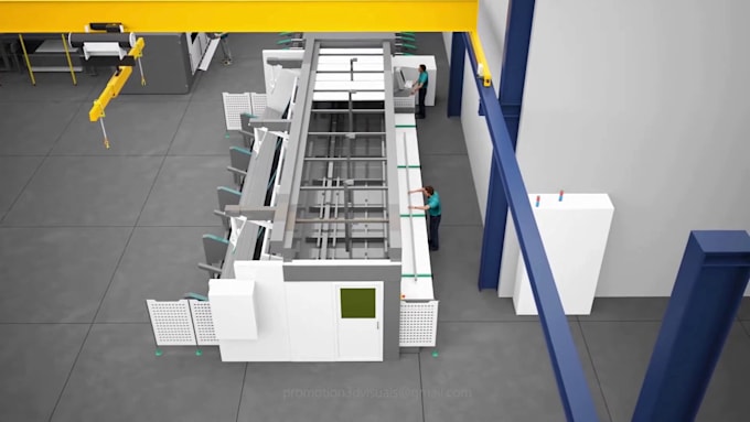 create realistic 3d factory layout, logistics, and workflow animation video