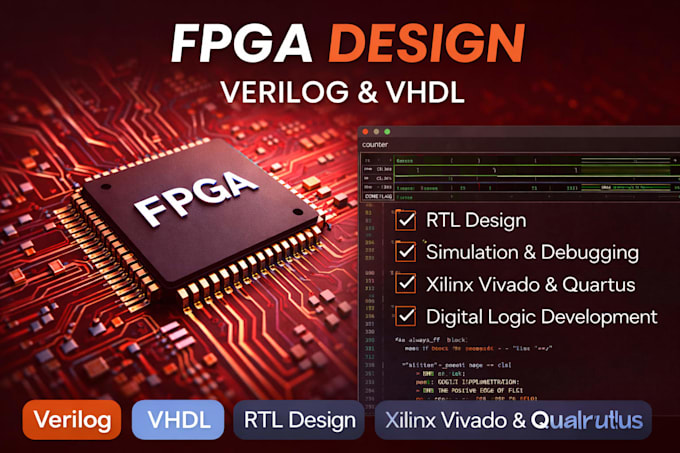 develop fpga and embedded system projects using verilog, vhdl, and vivado