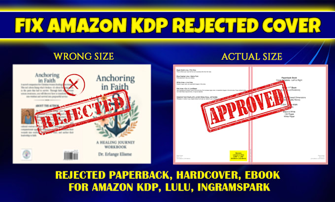 fix, resize and edit amazon KDP, ingramspark book cover