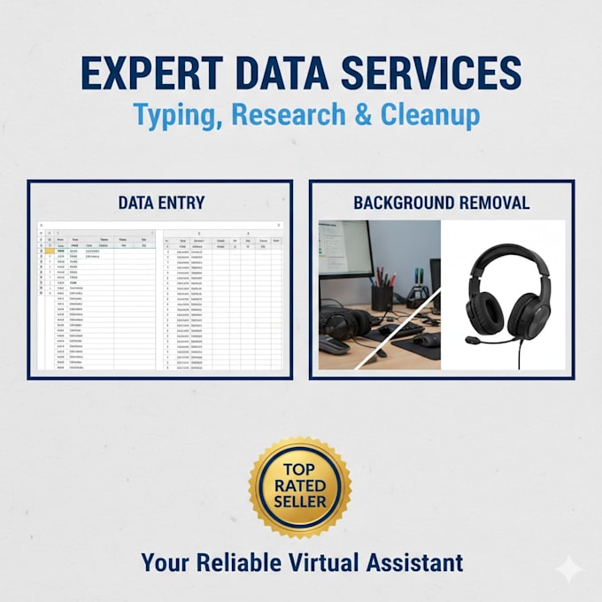 do professional data entry and image background removal
