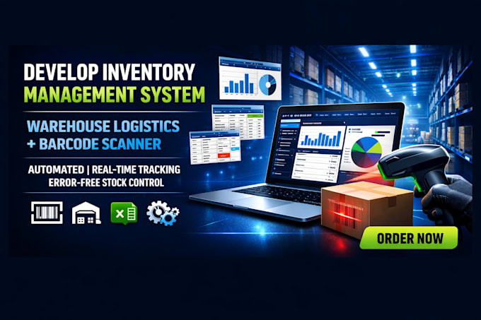 develop inventory management warehouse logistics system with barcode scanner