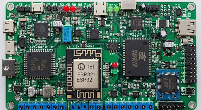 design iot hardware pcb with esp32, stm32, or arduino