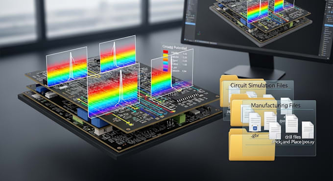 design 6 layer multilayer pcb with circuit simulation, manufacturing files