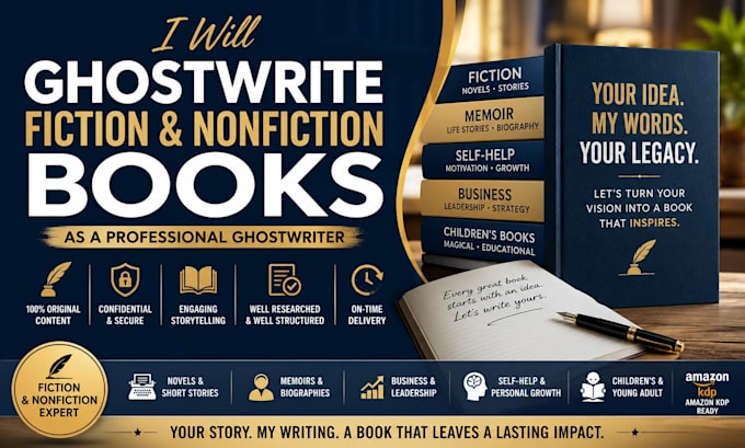 ghostwrite fiction and nonfiction books as a professional ghostwriter