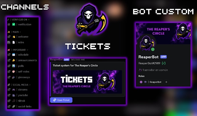 setup discord server with a custom bot included