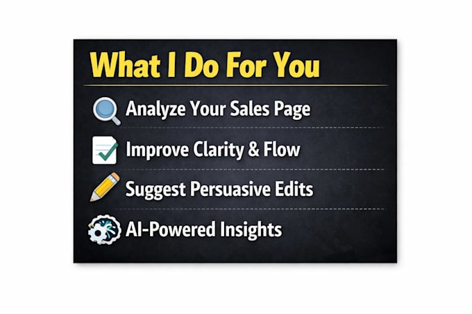 do ai assisted sales page and offer optimization  fast results