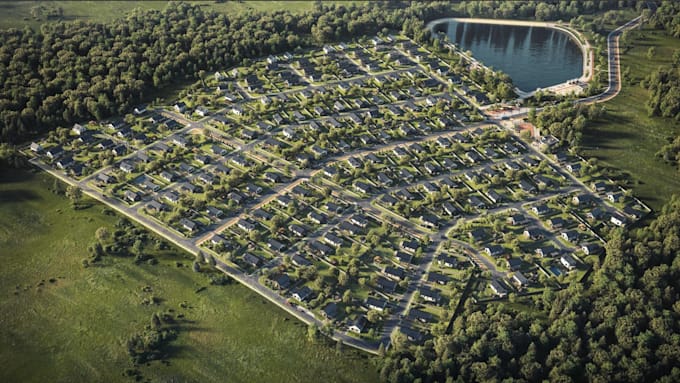 remodel landscape 3d rendering, estate layout, community design, master planning