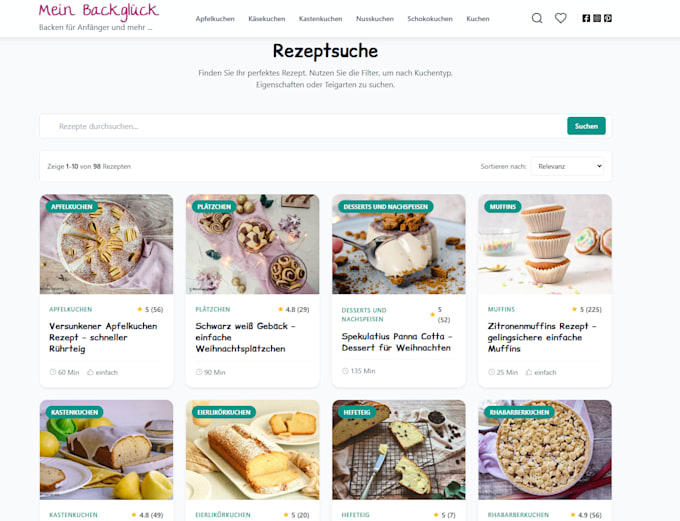 make a automated recipe wordpress website or food blog site