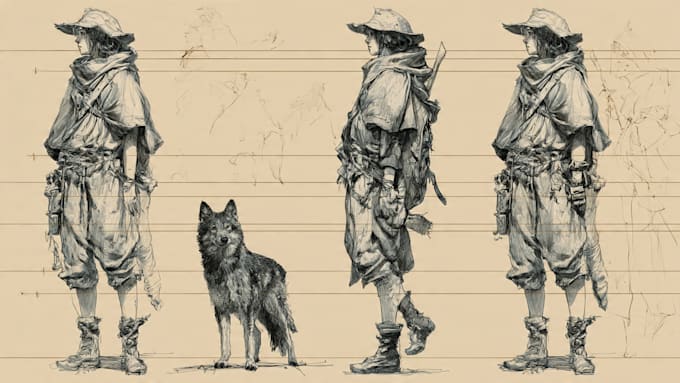 draw sketches with your character