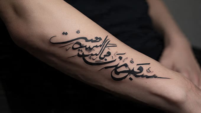 create arabic and persian minimal calligraphy tattoo