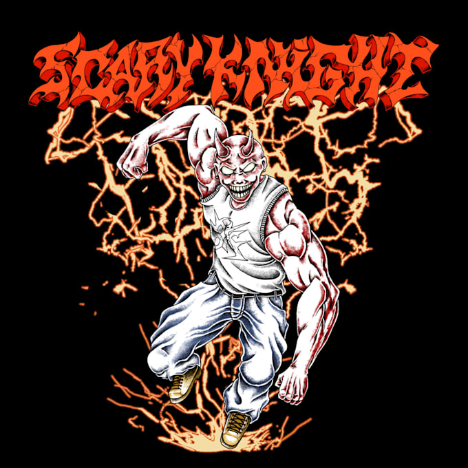 draw artwork hardcore punk illustration for band album merch