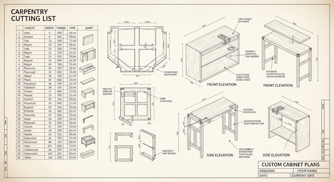Prepare detailed carpentry cutting lists and plans by Esther444d | Fiverr