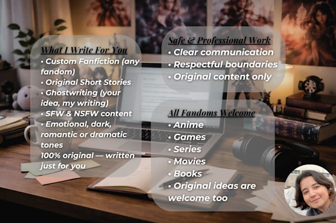 ghostwrite your fanfiction or short story in any tone