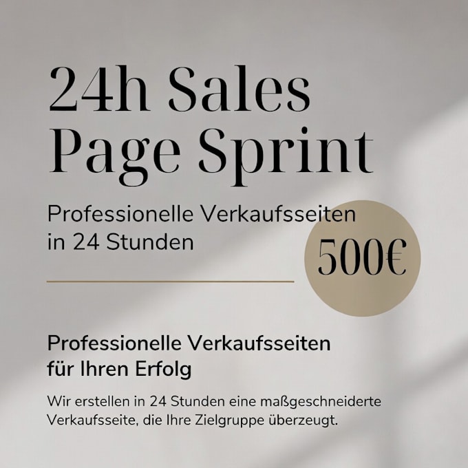 write your complete sales page copy in 24h, fixed scope