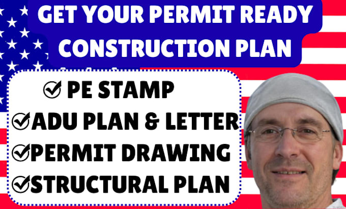 draw and licensed pe stamp for structural plan, adu plan, letter in california
