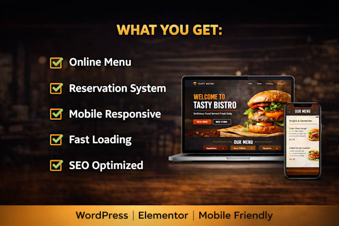 design modern restaurant website with online menu
