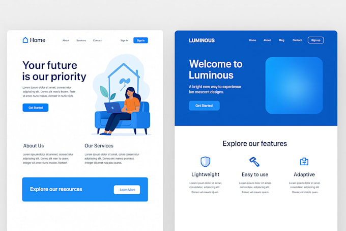 build a modern responsive react js website using tailwind CSS