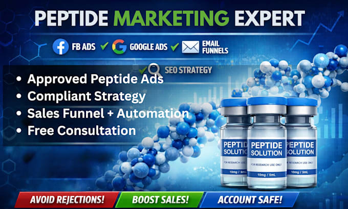 setup google peptide marketing provide peptide leads facebook peptide ads