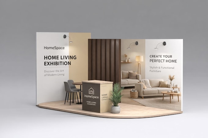 design professional trade show booth, backdrop, and banner