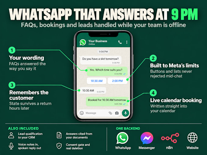 do n8n whatsapp chatbot, n8n whatsapp automation and whatsapp ai agent