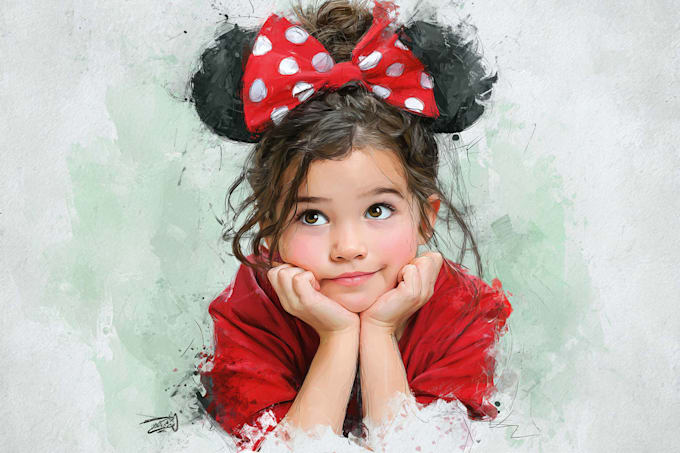 draw a cute disney cartoon portrait