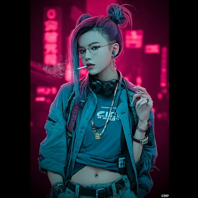 draw cyberpunk character art