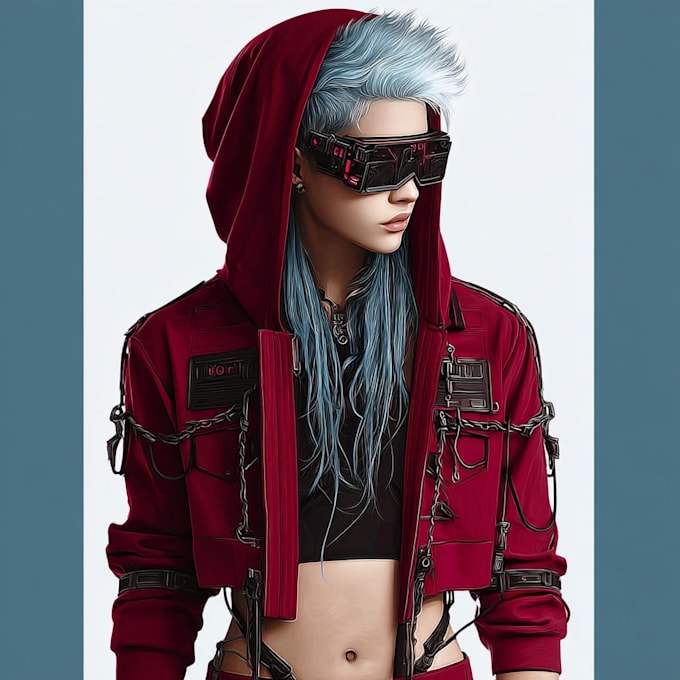 make a  cyberpunk character art