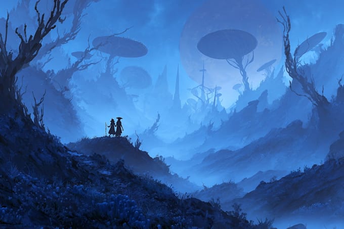 Hacer una ilustración de arte de personaje y arte de ciencia ficción ...