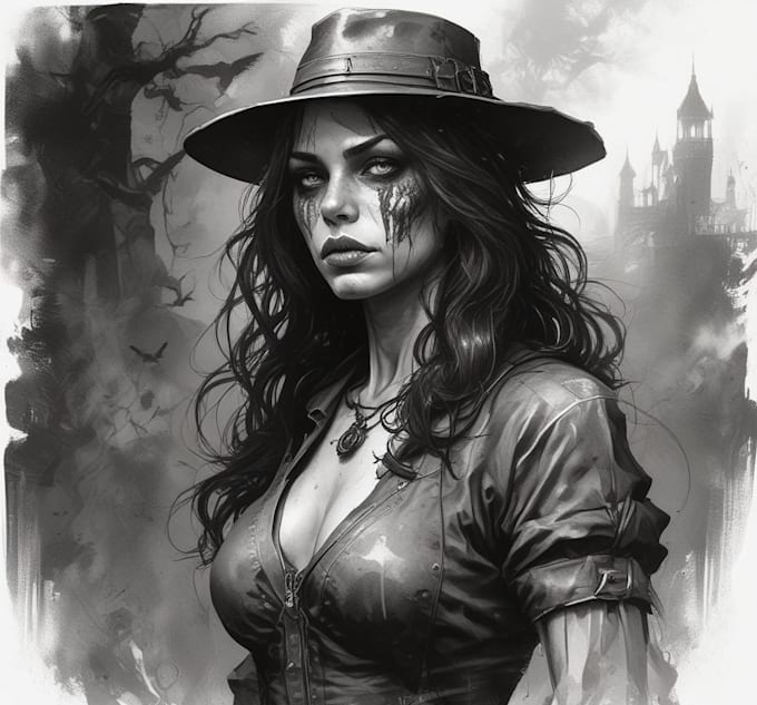 draw a metal, horror, dark art
