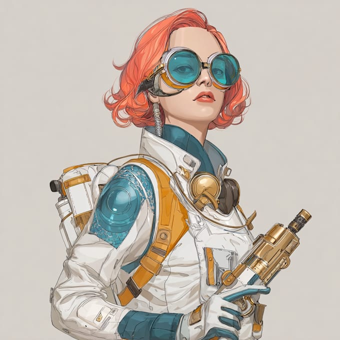 create a unique sci fi character or  character illsutration for you