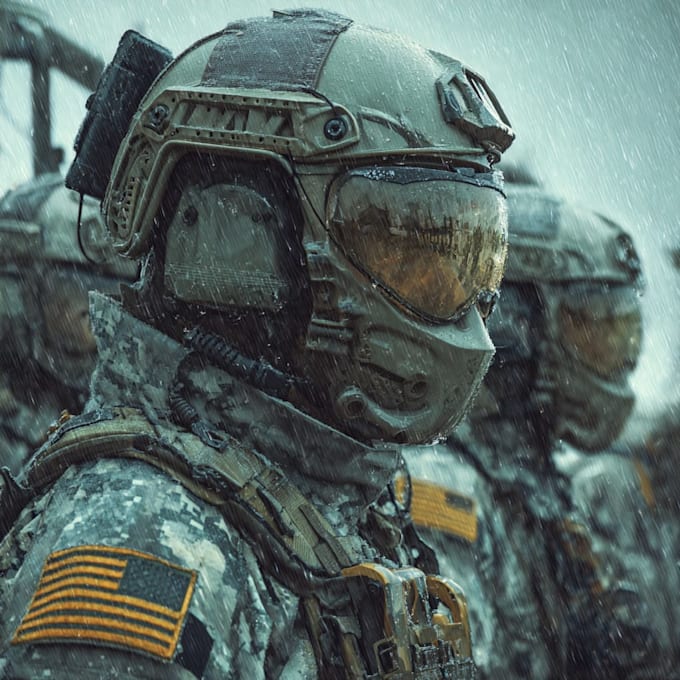create realistic military, war, or sci fi illustrations