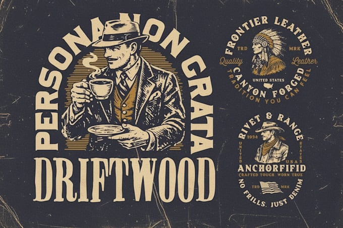 create vintage americana logo