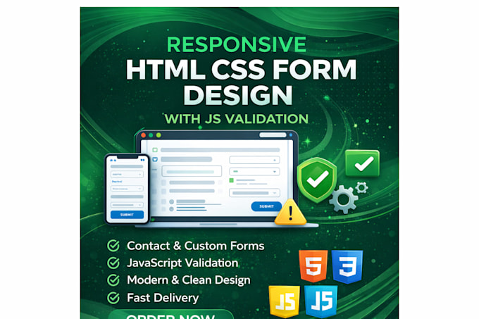 create a stunning custom web form with HTML CSS and js