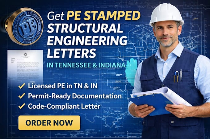 Provide structural engineering letter with pe stamp for city permit ...