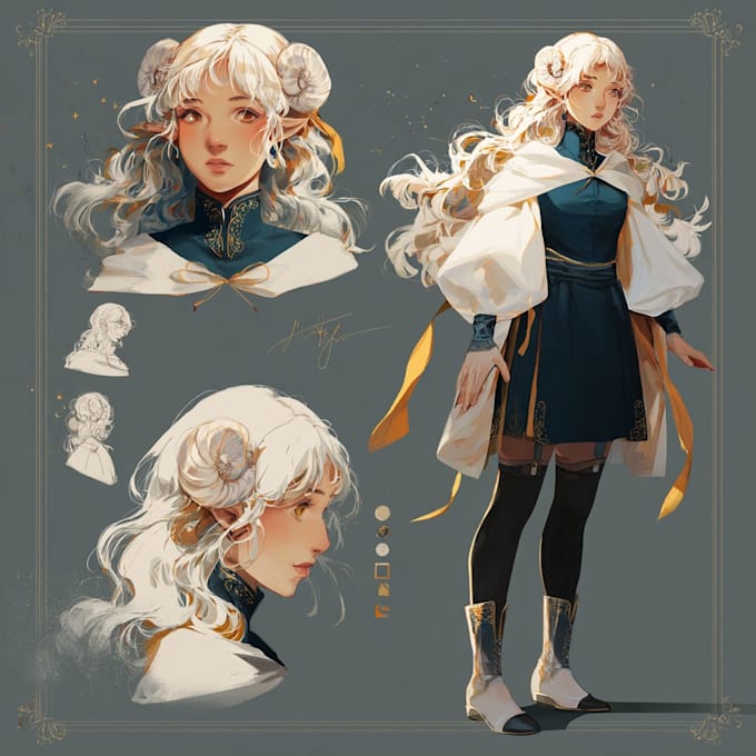Make a character design and concept art in anime style by Dunarais | Fiverr