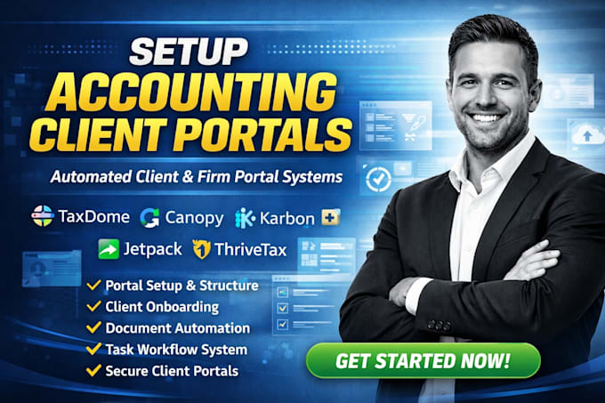 setup accounting client portals on taxdome canopy karbon jetpack workflow thrive