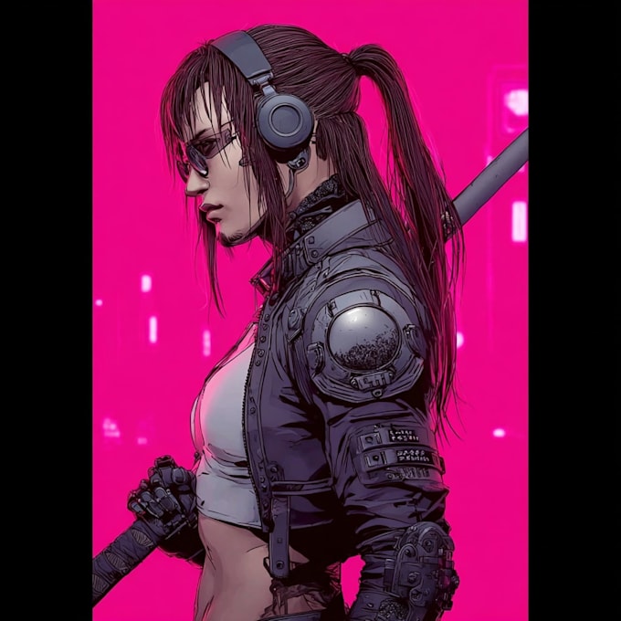 make a cyberpunk character art