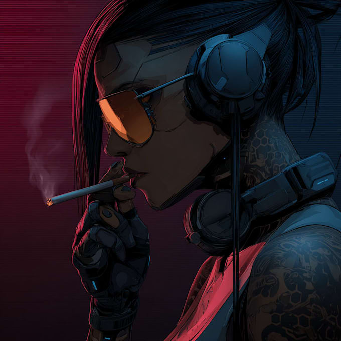 Draw futuristic scifi, mecha, and cyberpunk character art by ...
