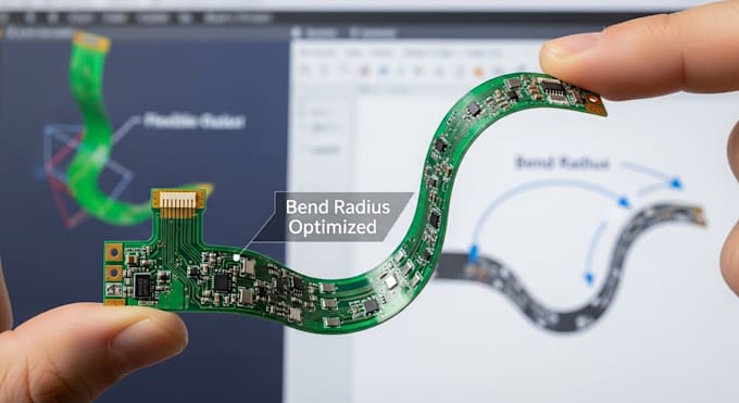 create manufacturable flexible pcb with bend radius optimization