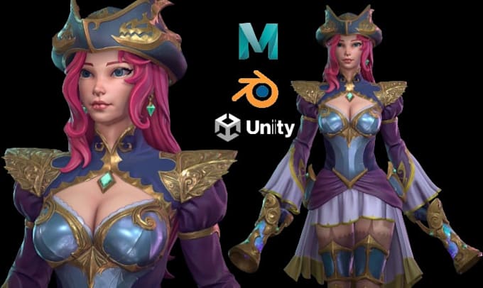 sculpt 3d character model 3d game character rigging for unity or unreal engine