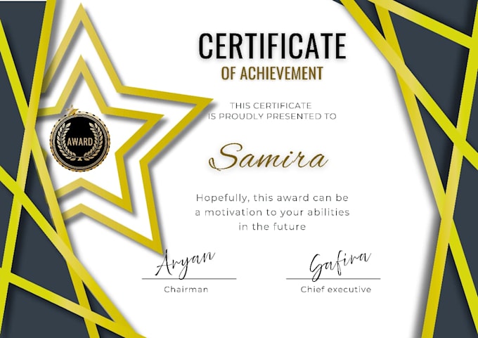 design custom certificate for school business event training