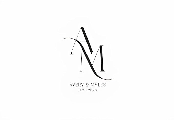 design a minimal wedding logo, wedding monogram, and initials