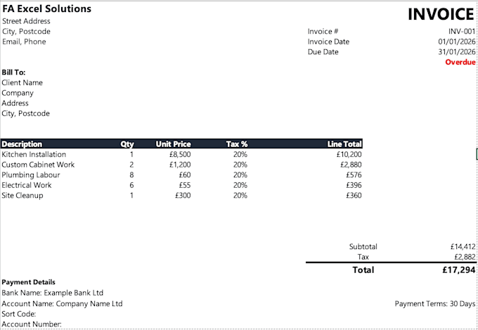 provide ready to use excel or google sheets templates