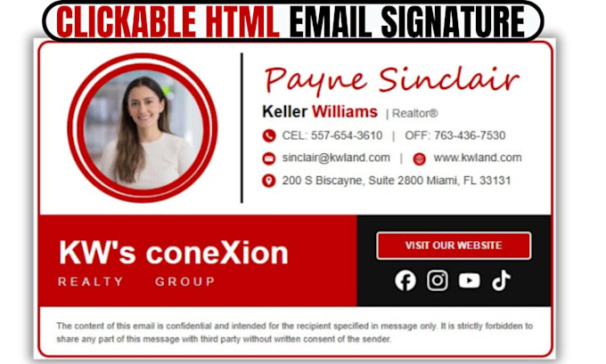 clickable HTML email signature for gmail outlook apple mail