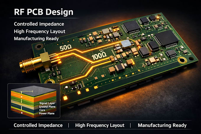 design rf pcb design with controlled impedance for wireless and antenna circuits