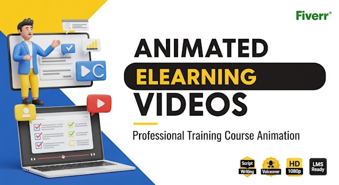 make animated explainer elearning course video and training course