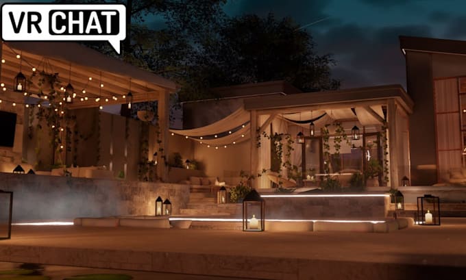 create custom interactive vrchat world 3d environment metaverse world vrc world