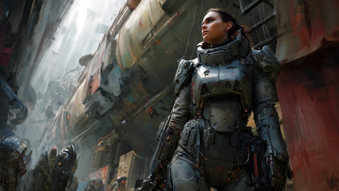 design stunning sci fi portrait art